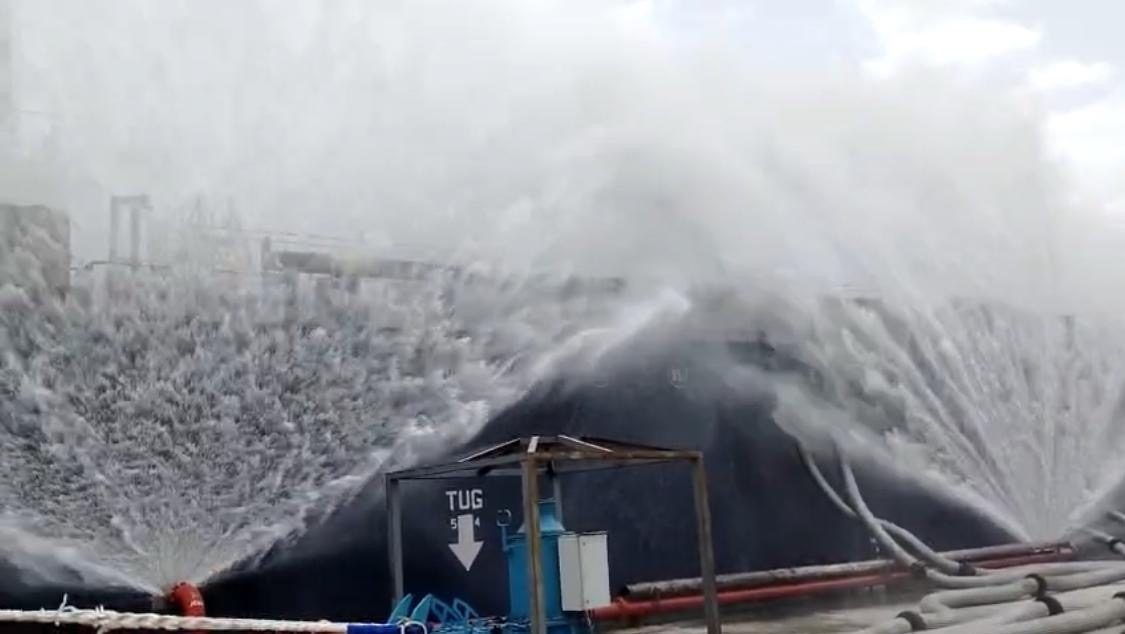 Deluge spray system discharge test